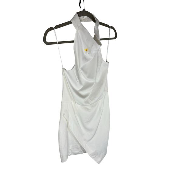 Elliatt Camo Asymmetrical Dress Halter Neck Party Bridal Cocktail White Size M - Picture 5 of 12